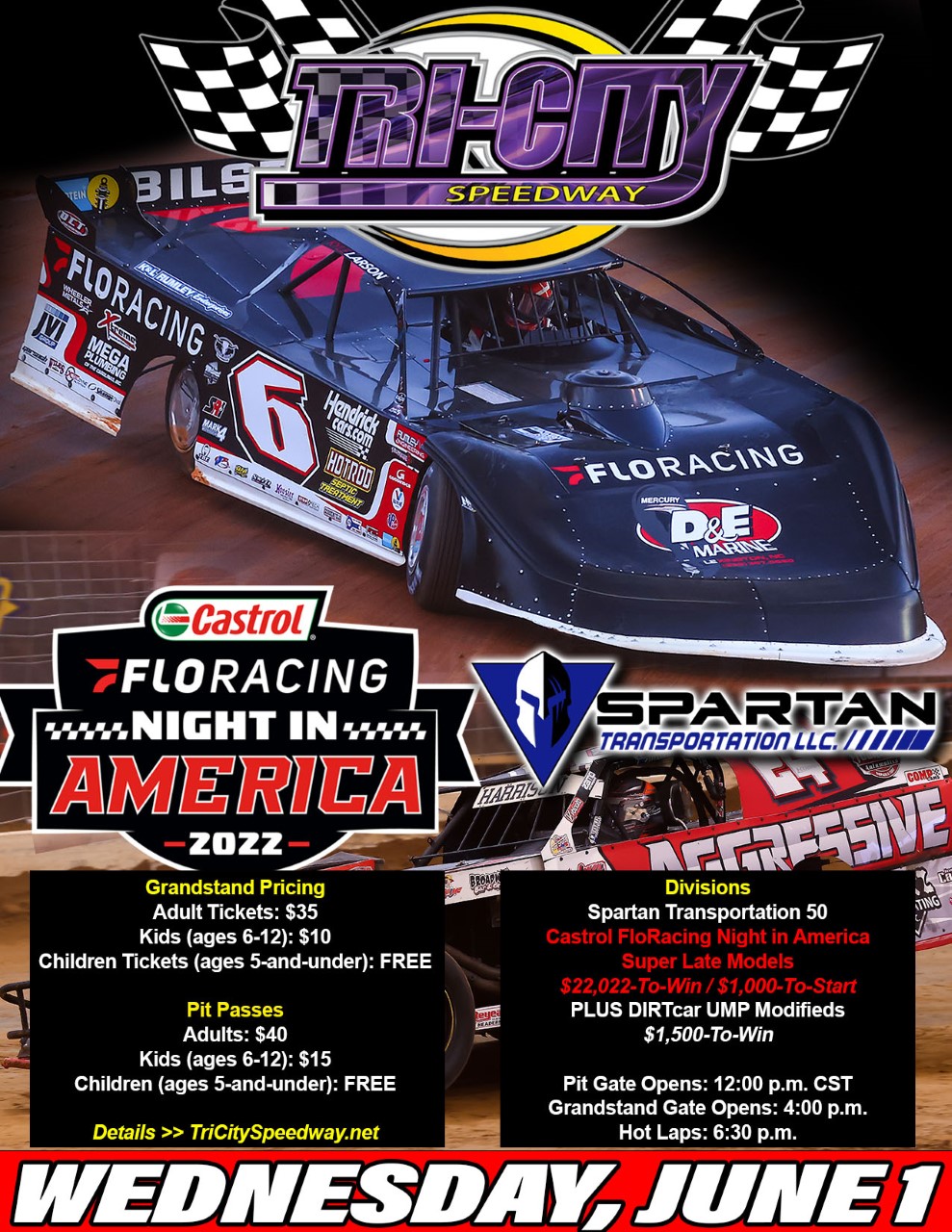 (Postponed) Wednesday, June 1st Castrol FloRacing Night in America ...